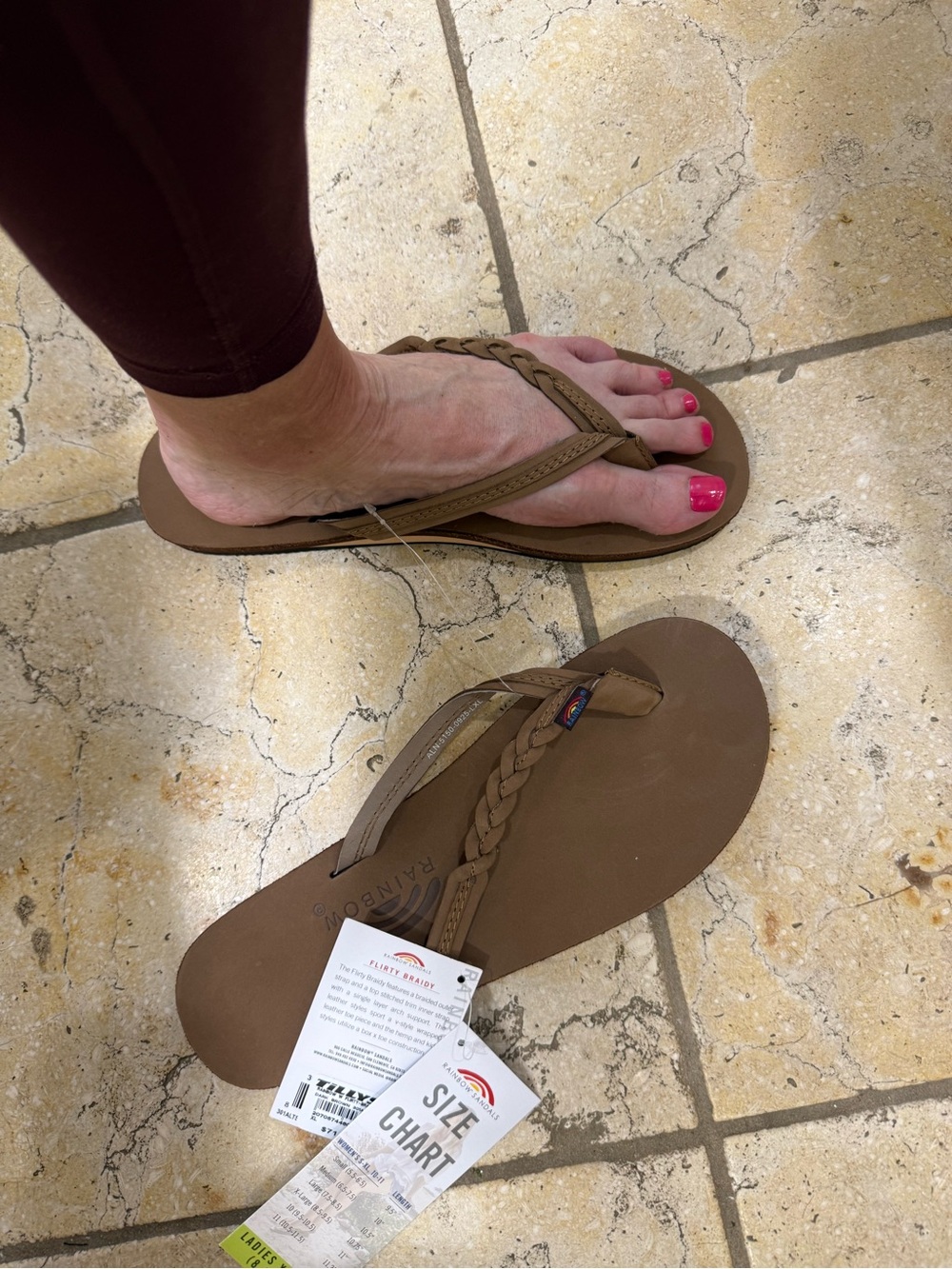 Rainbow Women's Brown Braided Thong Sandals - Picture 4 of 4